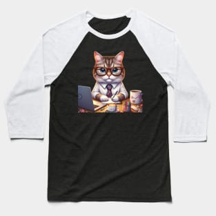 Cute Cat Boss Baseball T-Shirt